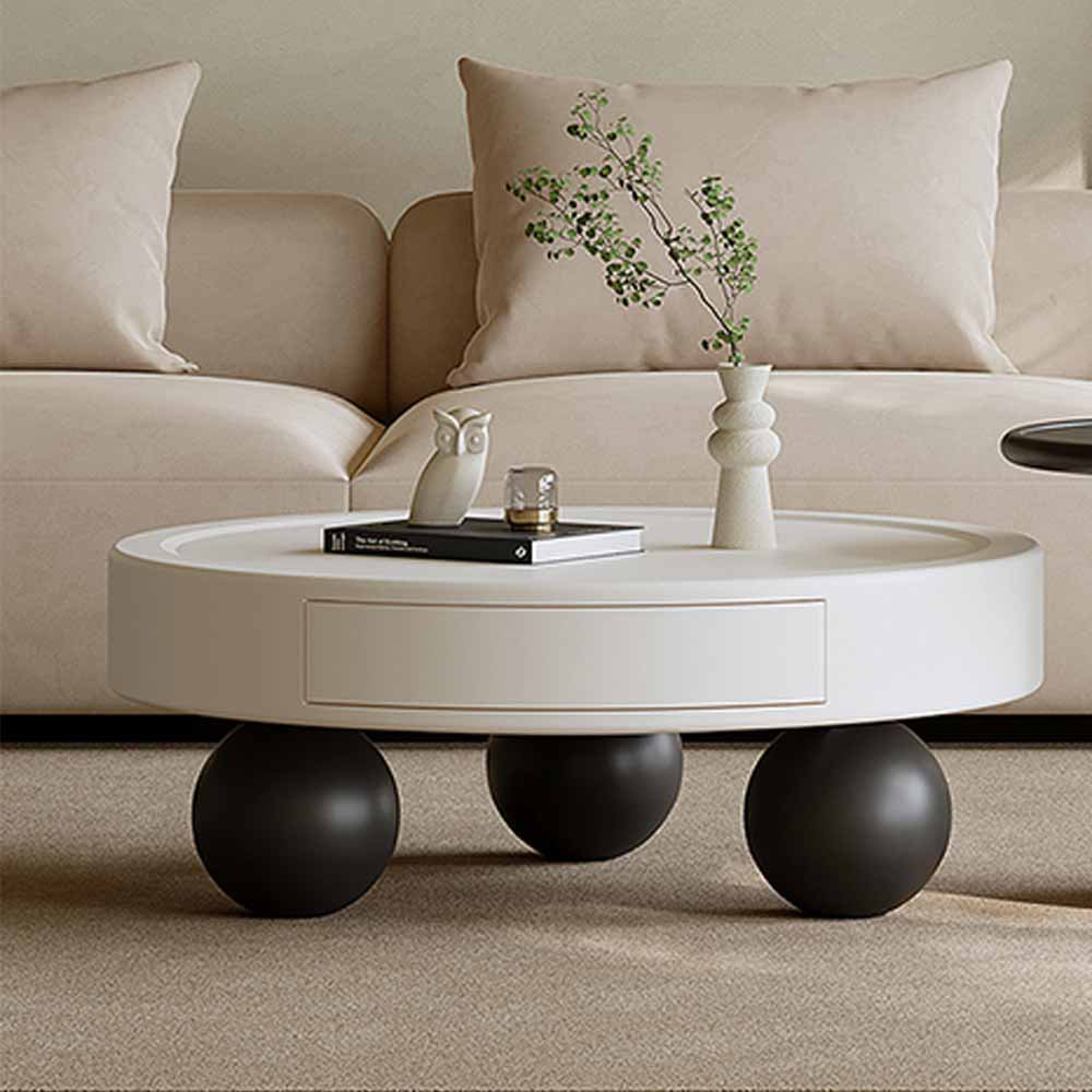 Bkoksety Cream style creative design round tea table Wayfair